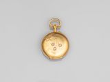 une montre de poche en or ancien, dotée d'un cadran serti de diamants et d'une chaîne