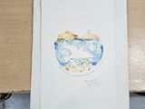a picture of a drawing of a fish on a piece of paper