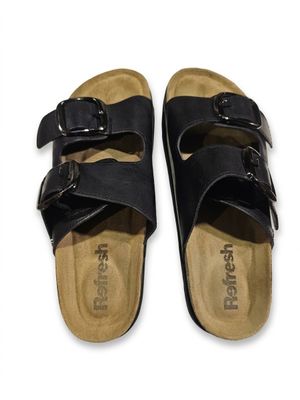REFRESH - Ces sandales possèdent deux brides noires sur une …