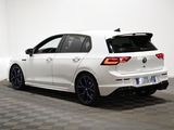 the rear end of a white volkswagen golf r - line