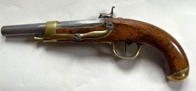 Pistolet modèle An XIII, canon daté 1814 transformé civileme…