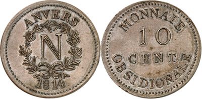 an old coin with the number 10 on it