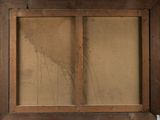 an image of a picture of a wooden frame with a window in it