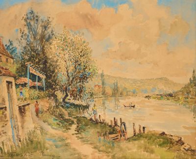 FRANK-WILL, 1900-1951, La guinguette sur la Seine à Thomery,…