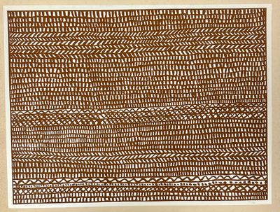 a brown and white drawing of a pattern on a piece of paper