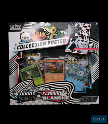 une boîte de cartes à collectionner Pokémon sur fond noir