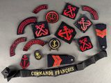 a lot of patches and patches on a table