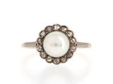 an antique pearl and diamond ring