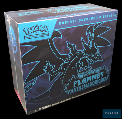 une boîte de cartes à collectionner Pokémon sur laquelle figure un dragon