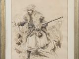 une image représentant le dessin d'une femme armée d'un pistolet