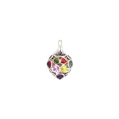 a close up of a pendant on a white background