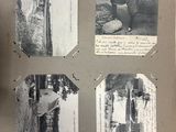 quatre photos d'un homme avec un chapeau, d'une femme en robe et d'un homme en costume