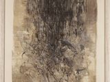 l'image d'une peinture en noir et blanc sur un mur blanc