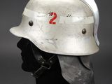 a close up of a helmet on a mannequin head