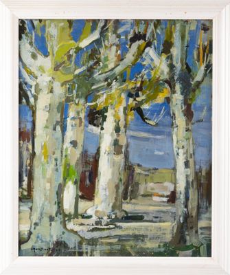 Lucien MARTINET (1900-1992), "Les platanes", huile sur isore…