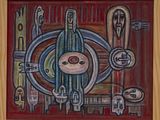 a picture of a painting of a painting of a clock