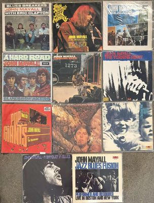 a lot of different records on the wall
