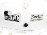 two stickers on the side of a white fire hydrant