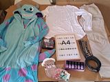 a table with a variety of items on it
