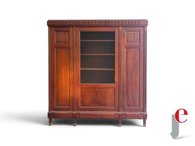 an image of a wooden cabinet with a glass door