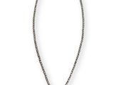 a silver necklace with a diamond pendant on a chain