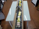 a long table that has a bunch of food on it