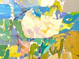 une image d'une peinture de fleurs dans un vase sur une table