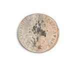 an image of a coin with a hand print on it