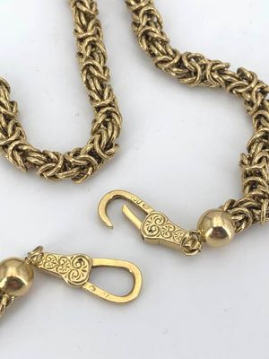 Collier ou chaîne châtelaine en or jaune 750 °/°°° (18K) à m… - Photo 1