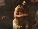 an image of a painting of a man holding a woman ' s head
