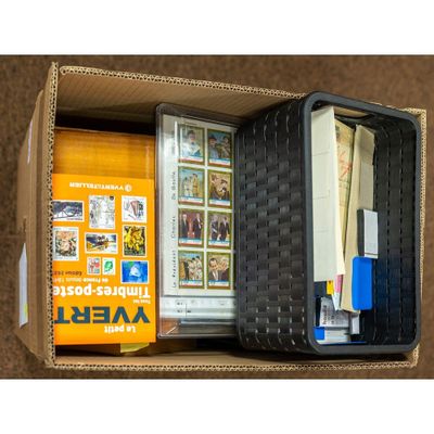 a box with a laptop inside of it on a table