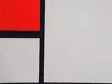 the cover of a book with red, black, and white squares