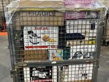 a cart that has a bunch of items inside of it