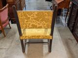 an image of a chair with a yellow and pink upholstered seat