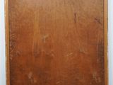 a painting of a brown wooden frame with a white background