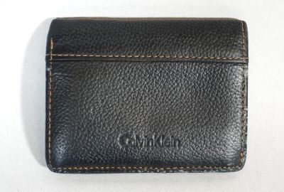 CALVIN KLEIN Porte carte en cuir noir