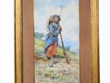 une photo d'un tableau représentant un homme tenant un bâton