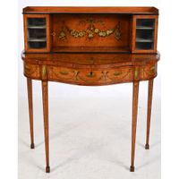 BUREAU A GRADINS ANGLAIS en bois peint à décor de vasques fl… (photo 3)