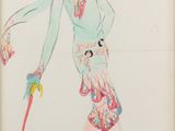 an image of a drawing of a woman walking with a cane