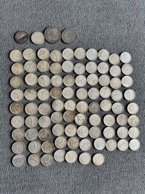 Lot de 91  pièces en argent essentiellement 5 francs Semeuse - poids 1 - Photo 1