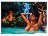 un tableau représentant une femme nue dans l'eau