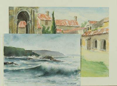 Lot : Raoul AUGER (1904 -1991). Marine. Dessin. Signé en bas…