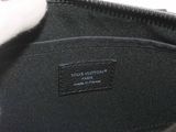 louis vuitton monograme black leather clutch bag