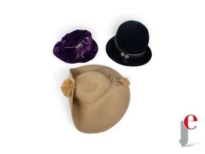 three hats that are sitting on top of each other