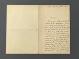 une lettre manuscrite sur une feuille de papier comportant des inscriptions