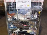 a cart with a lot of shoes in it