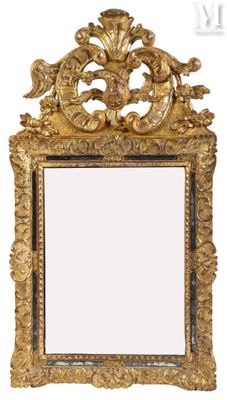 a gold frame with a mirror in it on a white background