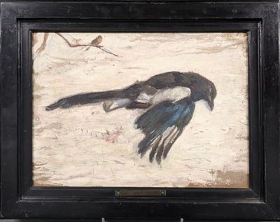 GEORGES MARESTE dit GEO Nature morte au geai Gouache sur car…