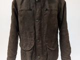 the jacket is brown and has a hood on it