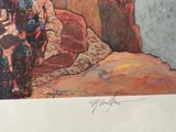 a picture of a painting of a man and a woman sitting on a couch